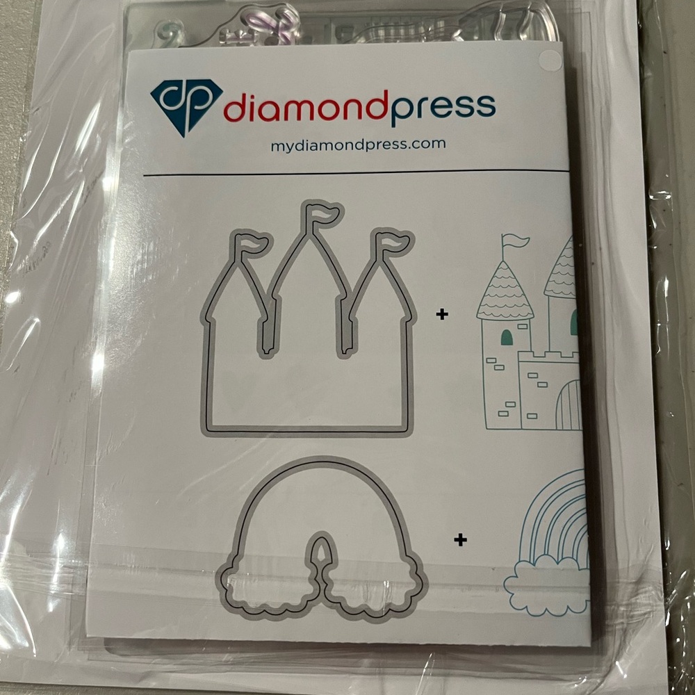 Diamond press stamp and die shine bright   Castle. Crafting stamp and die